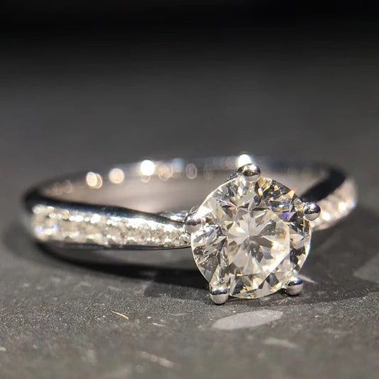 Silver Classic Solitaire Ring-Lydieannejewelry
