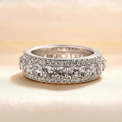 Vintage Silver Eternity Band Ring-Lydieannejewelry
