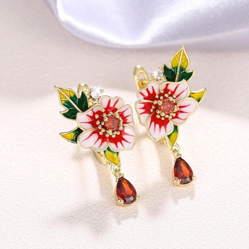 Vintage Gold Garden Bloom Earrings-Lydieannejewelry