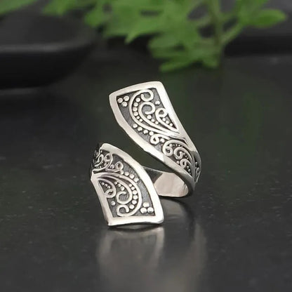Antique Silver Swirl Adjustable Ring-Lydieannejewelry